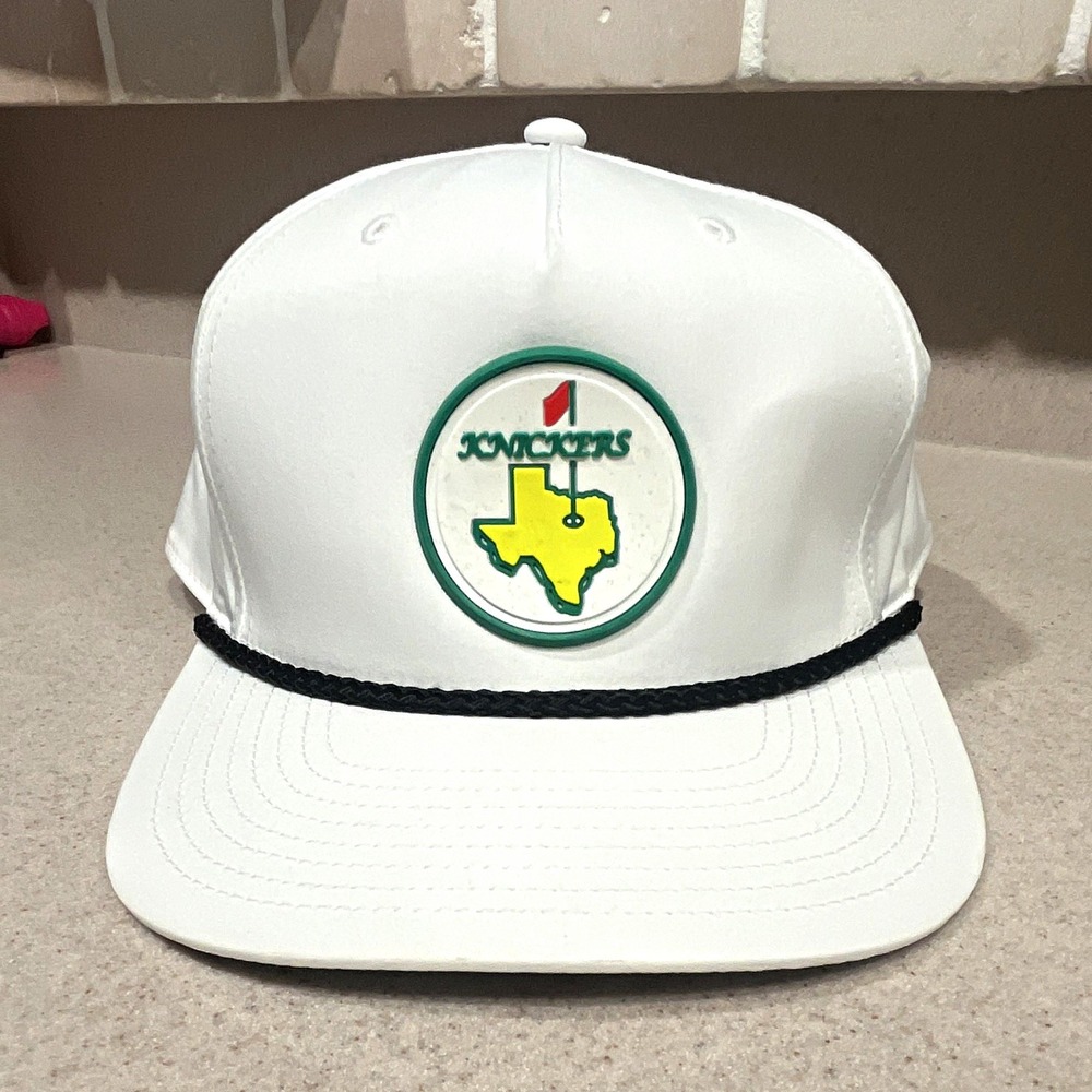 Richardson Style 256 White Golf Cap Hat Masters Logo Knickers Patch